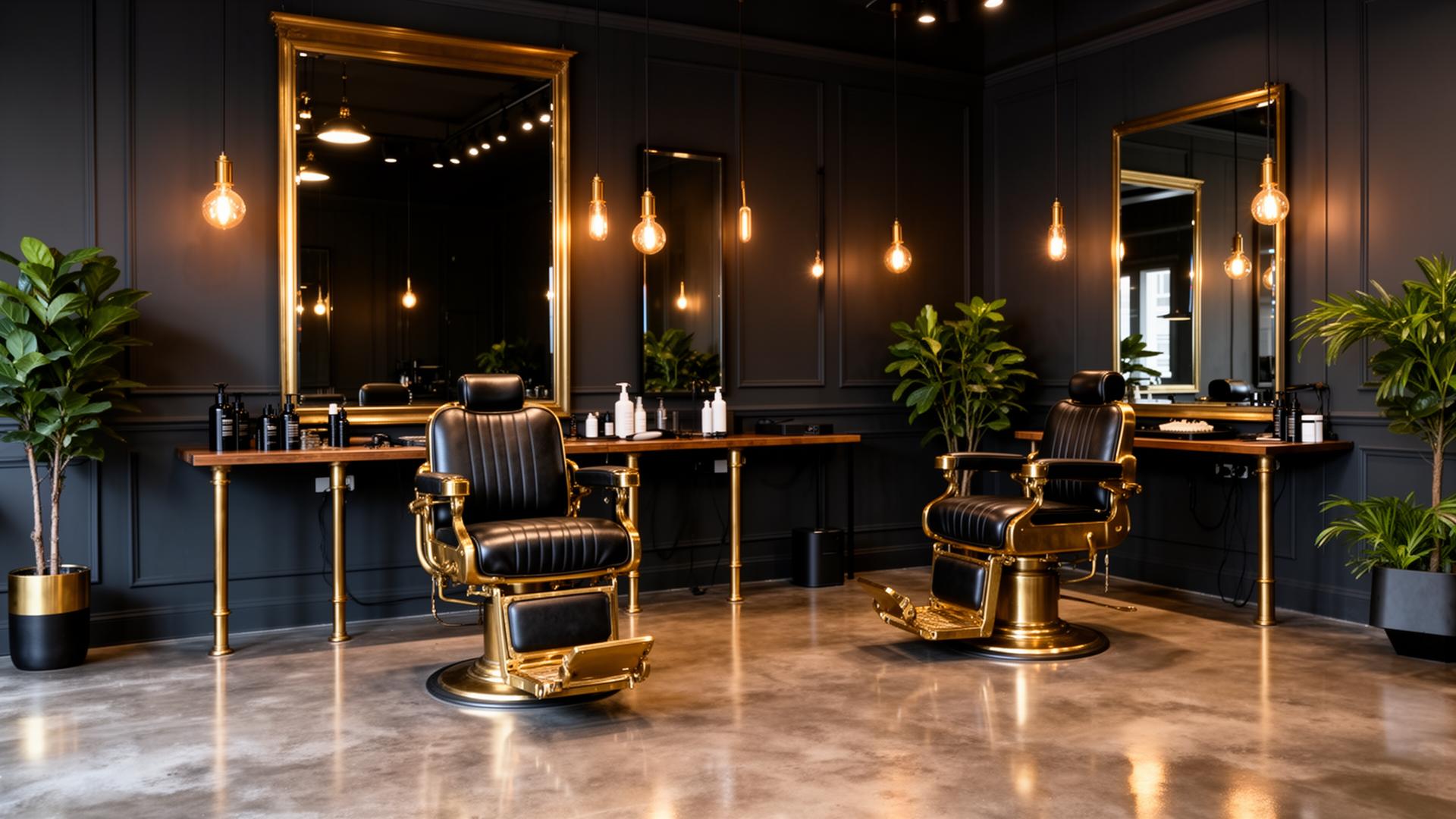 Inside Fwresh — luxury barbershop interior