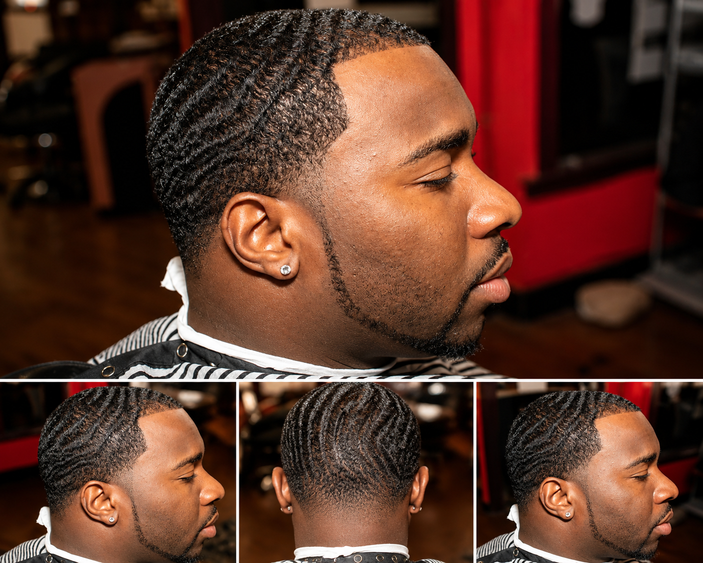 360 wave cut with sharp beard detail
